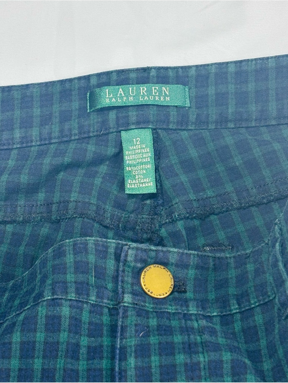 Ralph Lauren Green and Navy Plaid Pants - Picture 3 of 5